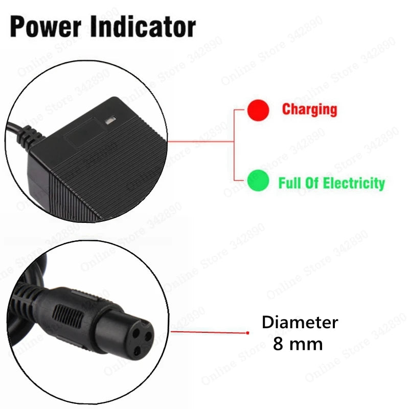 42V 1.5A Universal Battery Charger Hoverboard for Self-Balancing Scooter 100-240VAC Power Supply Free Shipping