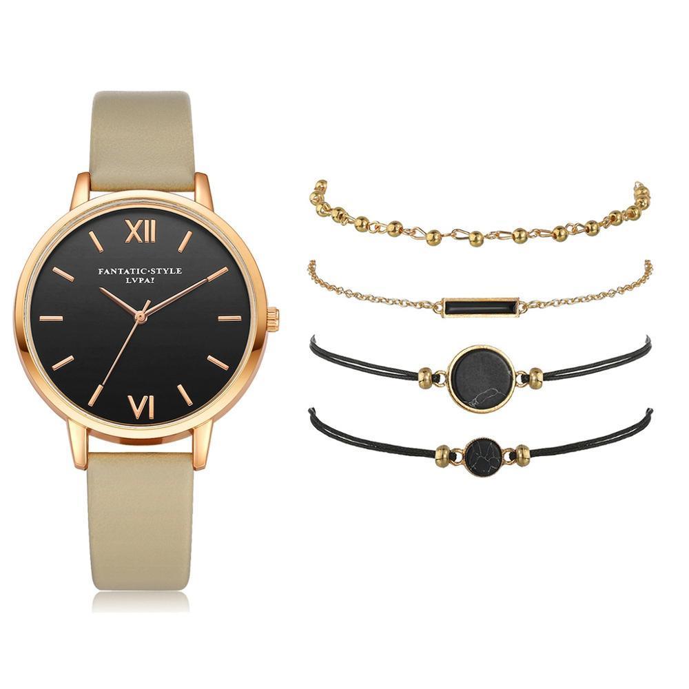 Style Fluxury High Fashion Women's Leather Band Analog Quartz