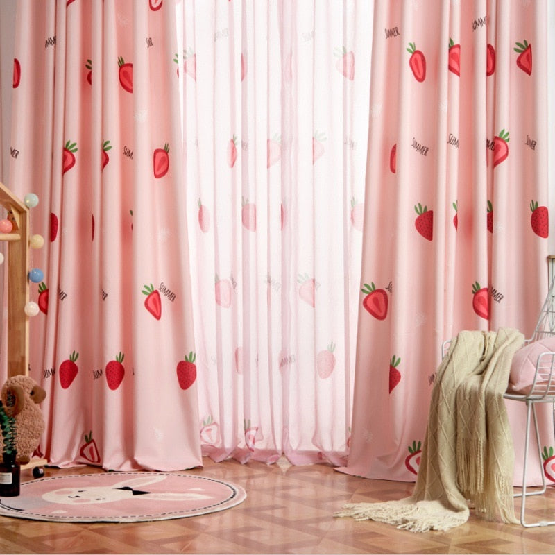 Strawberry Print Curtains