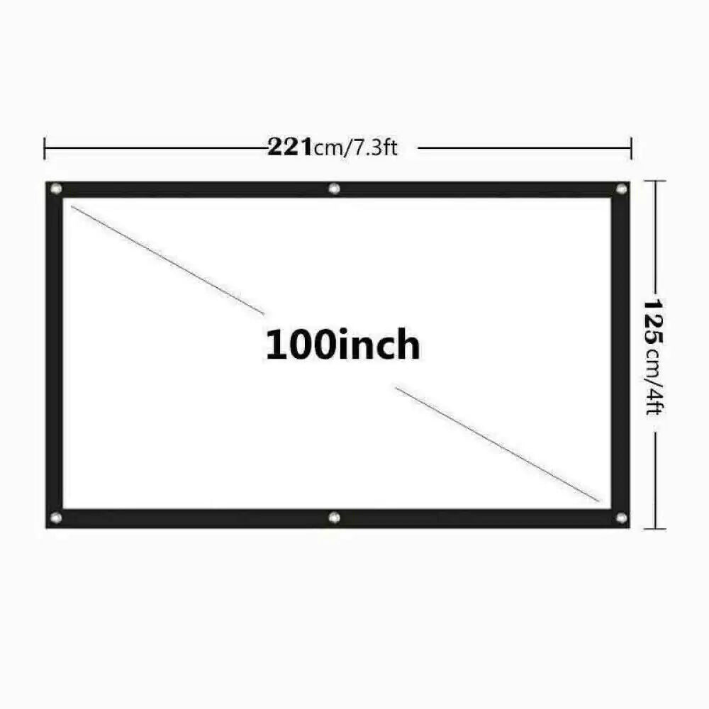 Portable Foldable Projector Screen 16:9 HD Outdoor Home Cinema