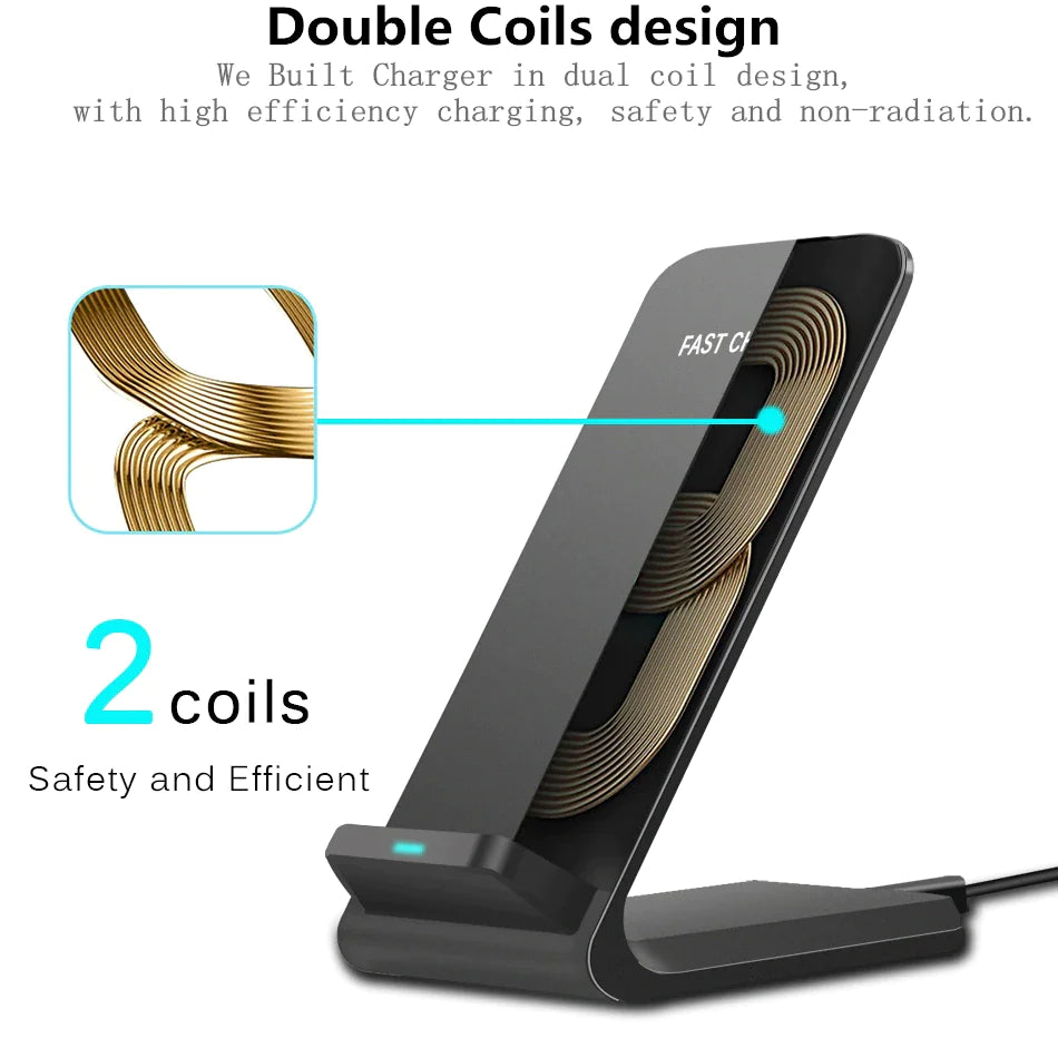 Qi Wireless Fast Charger Charging Pad Stand Dock Samsung Galaxy