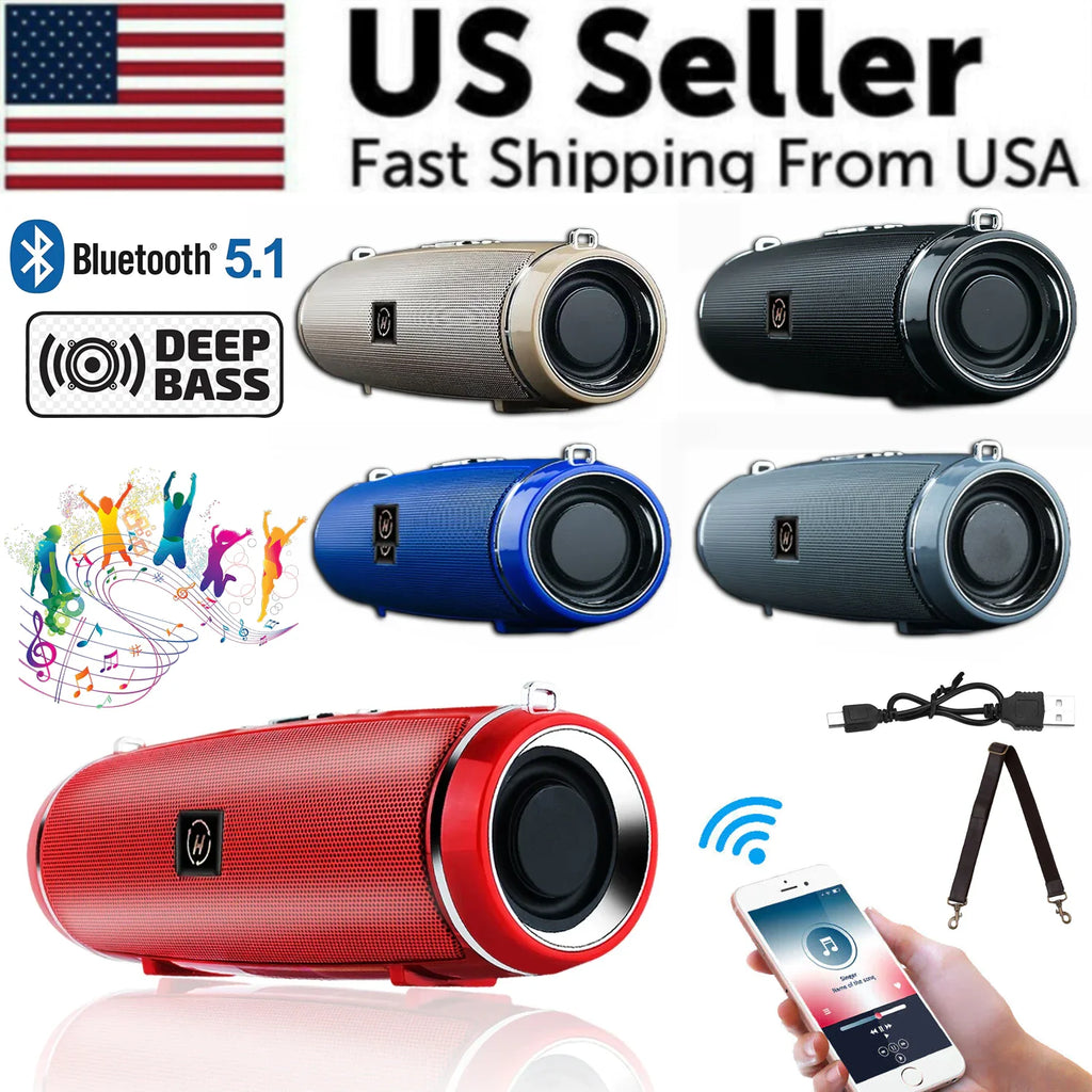 Bluetooth 5.1 Speaker Wireless Waterproof Outdoor Stereo LOUD