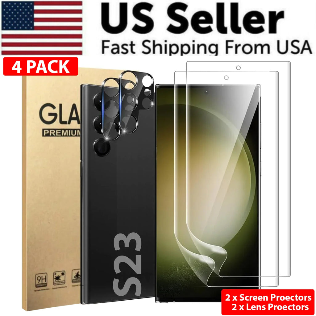 Tempered Glass Screen Protector Lens Hydrogel Samsung S23 S22