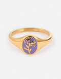 Lavender Flower Signet Ring