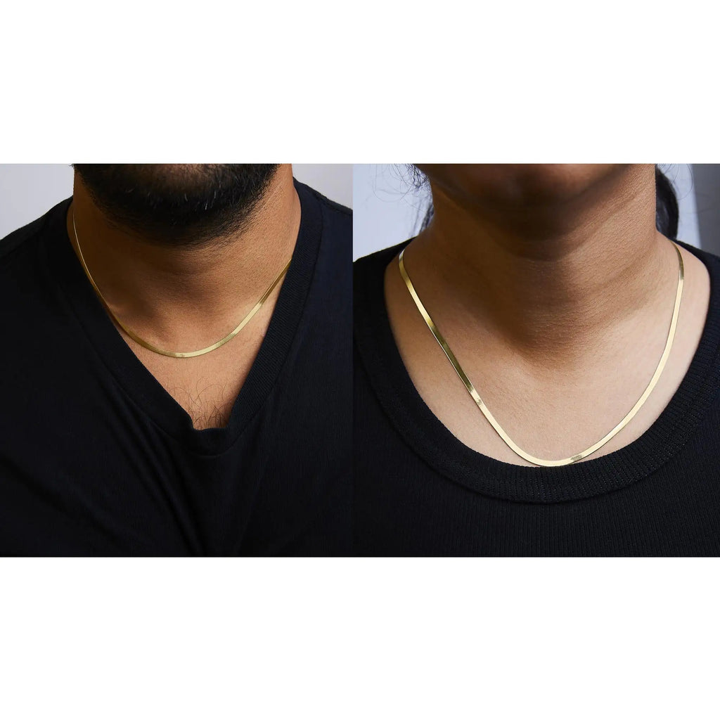14K Gold 2.8mm Herringbone Chain