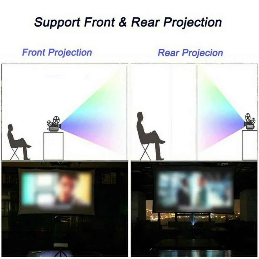 Portable Foldable Projector Screen 16:9 HD Outdoor Home Cinema