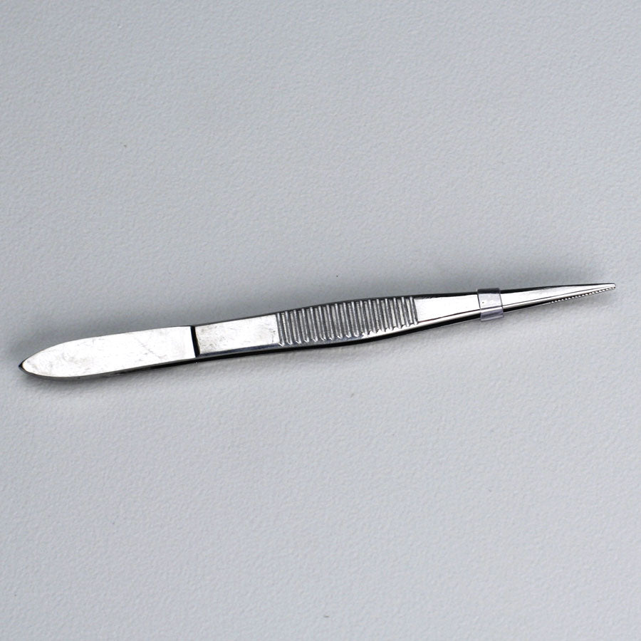Deluxe Tweezers, 4-1/2" Stainless Steel, Pointed Edge, Each