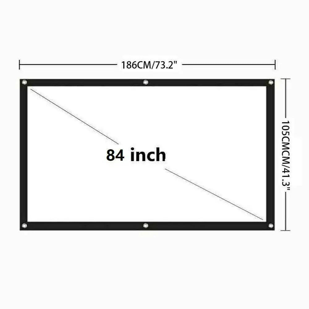 Portable Foldable Projector Screen 16:9 HD Outdoor Home Cinema
