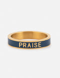 Navy Enamel Praise Ring