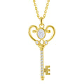 Non-fading Key Heart-shaped Necklace Women's Sterling Silver