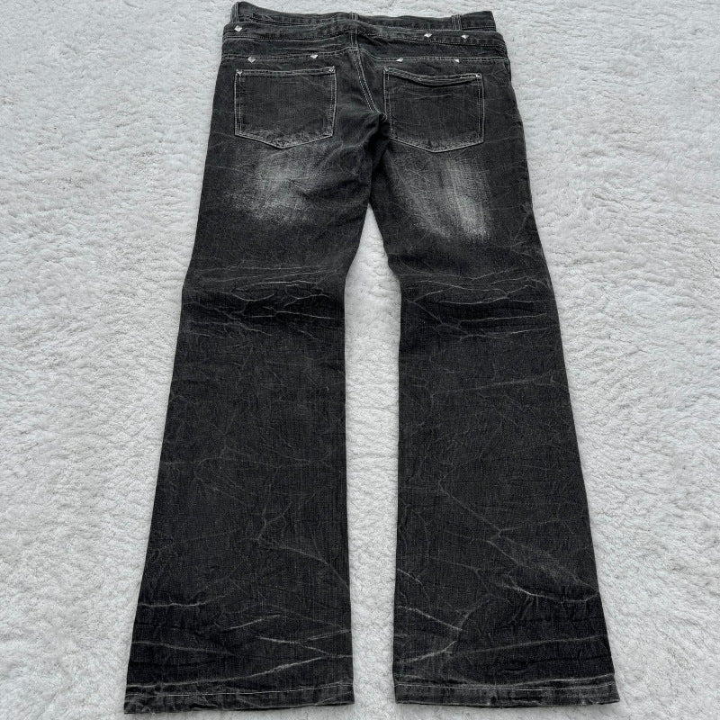 Slightly Flared Double Waist Lace Pants