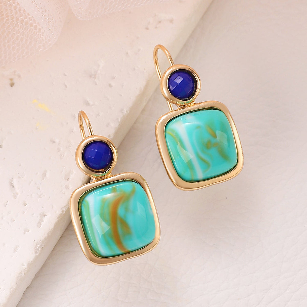 Geometric Turquoise Earrings