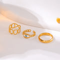 Golden Stainless Steel O-shaped Square Ring Suit