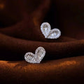 Love Heart Stud Earrings Simple And Compact