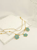 Double-layer Oil-spot Glaze Flowers Anklet