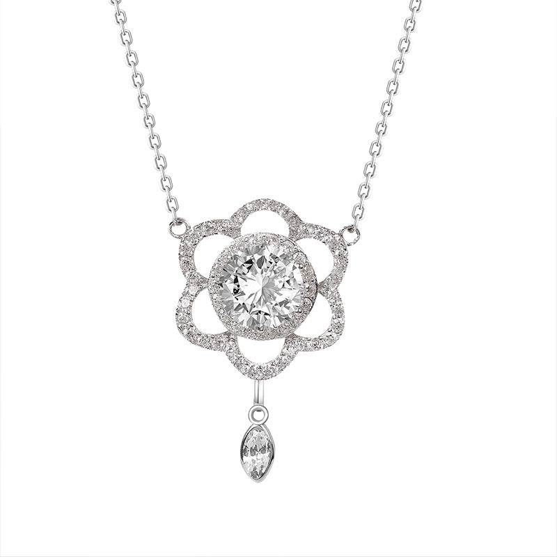 S925 Silver Zircon Diamond Necklace