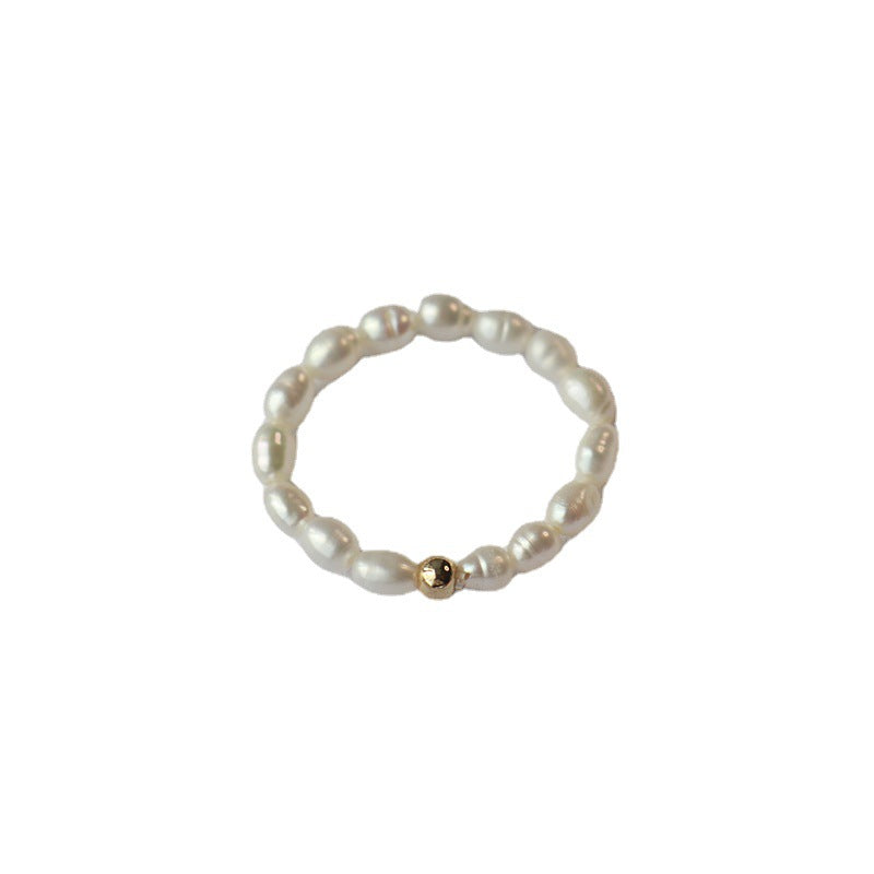 Freshwater Pearl Elastic String Ring