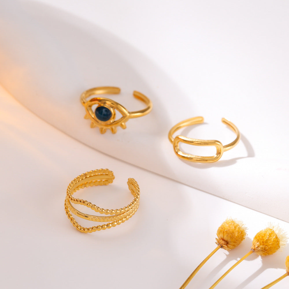 Golden Stainless Steel O-shaped Ring Suit