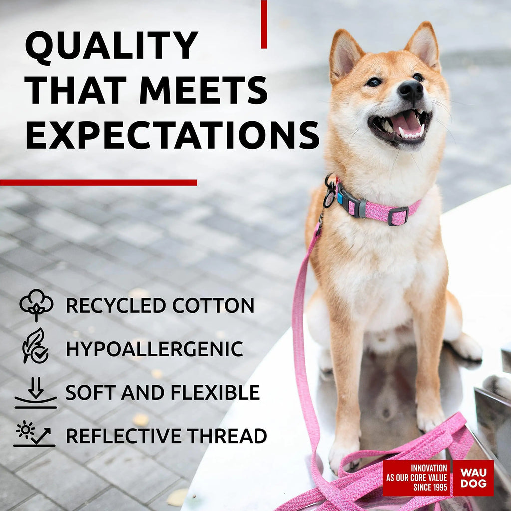 Reflective Cotton Dog Collar Eco Friendly Alt Nylon Collar 10 16