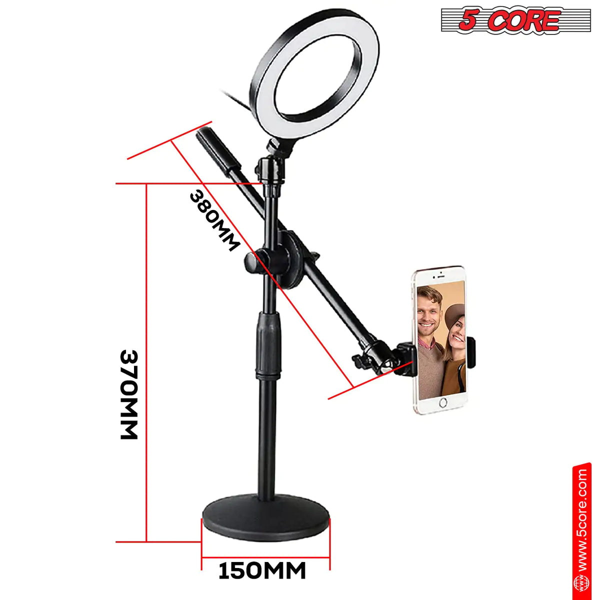 6 Ring Light Cell Phone Stand Adjustable Ring Light Angle LED