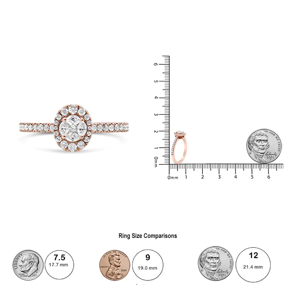 18K Rose Gold Diamond Engagement Ring