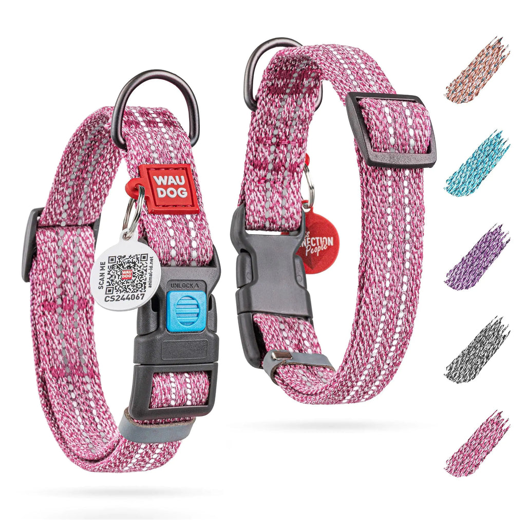 Reflective Cotton Dog Collar Eco Friendly Alt Nylon Collar 10 16