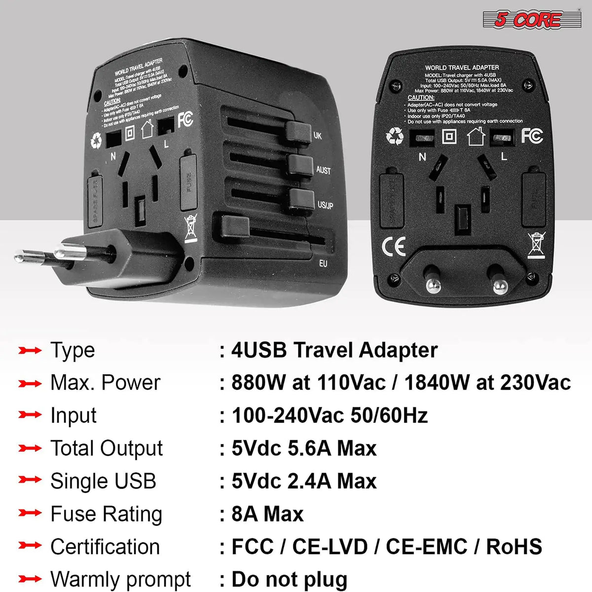 Universal Travel Adapter International Power Adapters 3