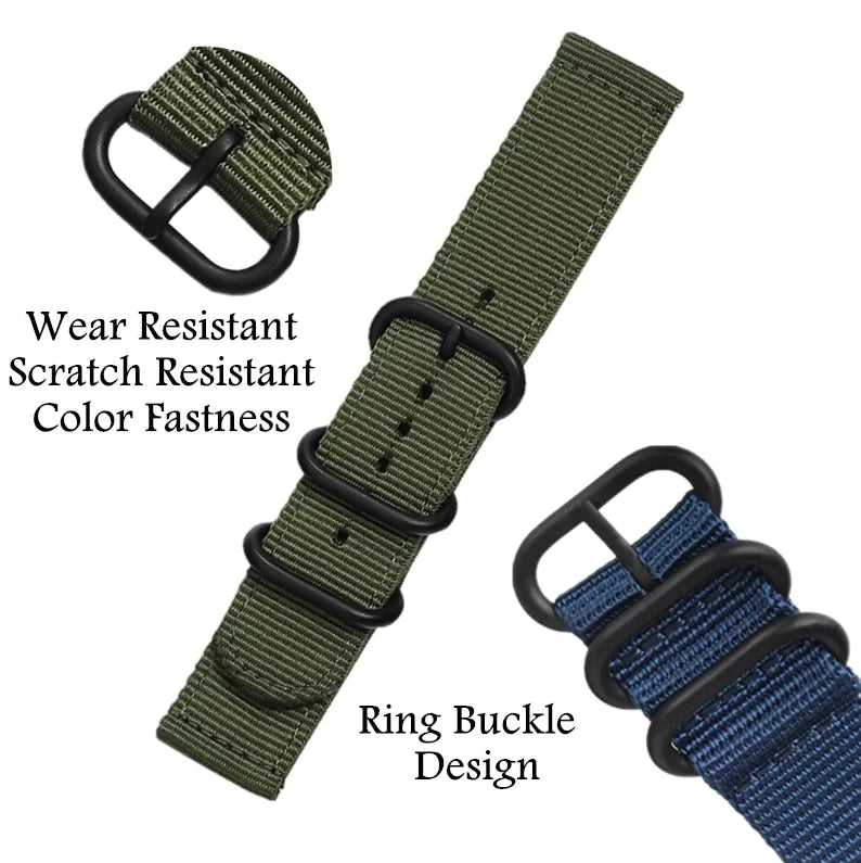 18mm 20mm 22mm Durable Military Woven Nylon Wrist Watch Band