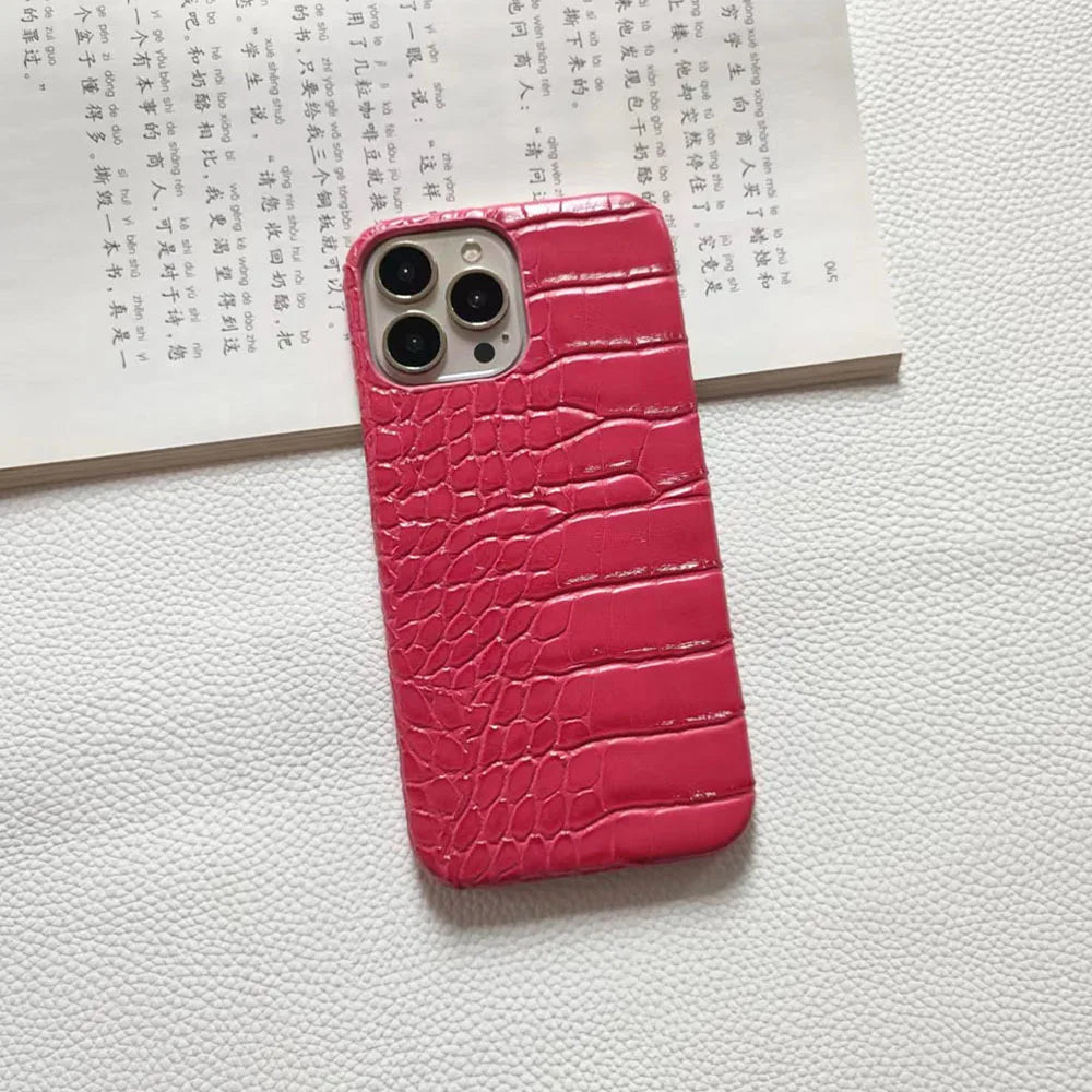 The New Model Is Suitable for iPhone 16plus Crocodile Pattern Phone Case 15promax 14pro 13 12 Anti Drop Hard PC Protection Cover