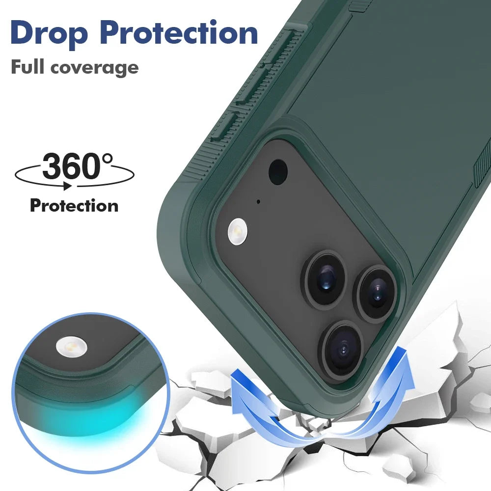 Heavy Duty Military Grade Armor Phone Case For IPhone 17E 16 15 14 Plus 13 Pro Max Otter Tough Box Hard Shockproof Protect Cover