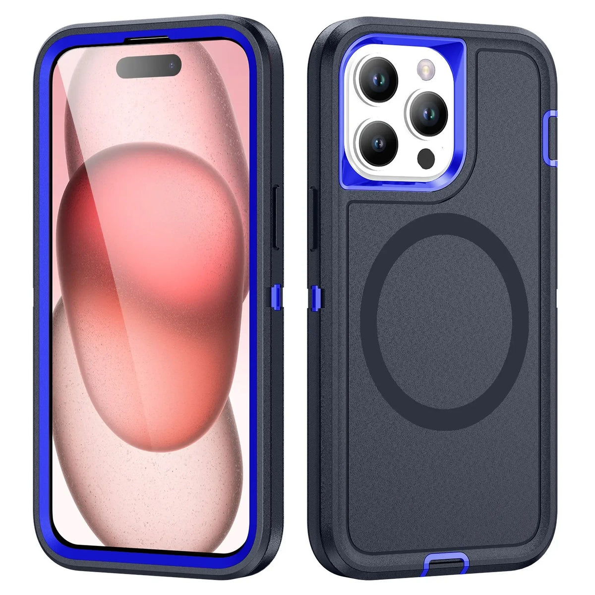 Case For iPhone 17 Pro Max iphone 16 Pro Max 16 15 Pro Max Heavy Duty Shock Absorption Full Body Protective Silicone Rubber Case