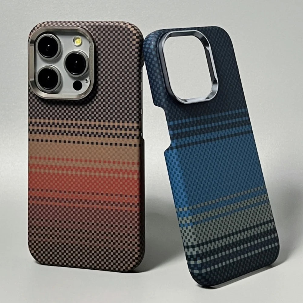 Magnetic Kevlar Texture High Quality Fiber For Magsafe Case For iPhone 17 16 15 14 18 Pro Max Metal Lens Frame Shockproof Cover