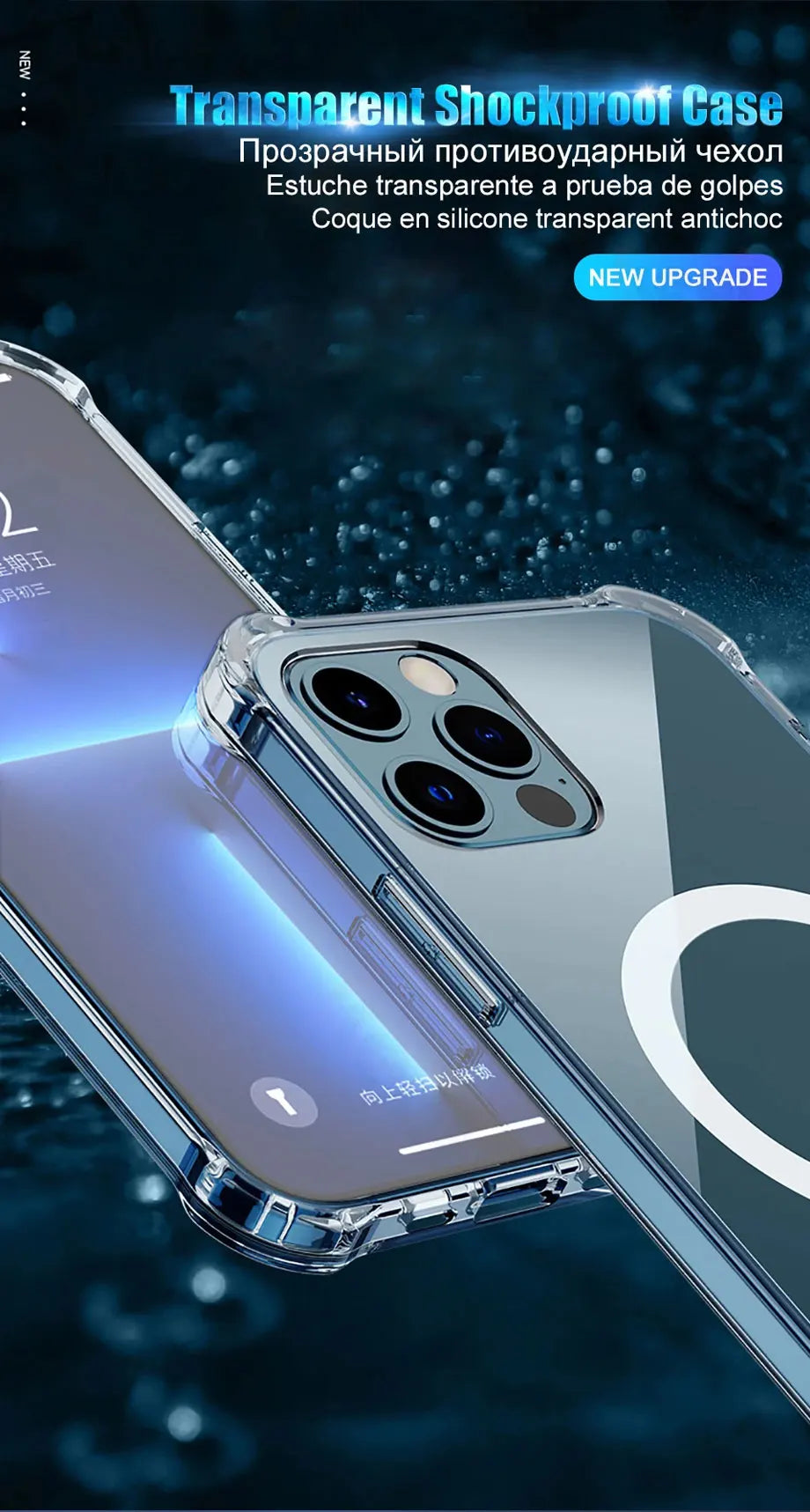 Luxury Magnetic Wireless Charge for Magsafe Case for iPhone 16 15 14 13 12 11 Pro Max Plus Shockproof Transparent Bumper Cover ﻿