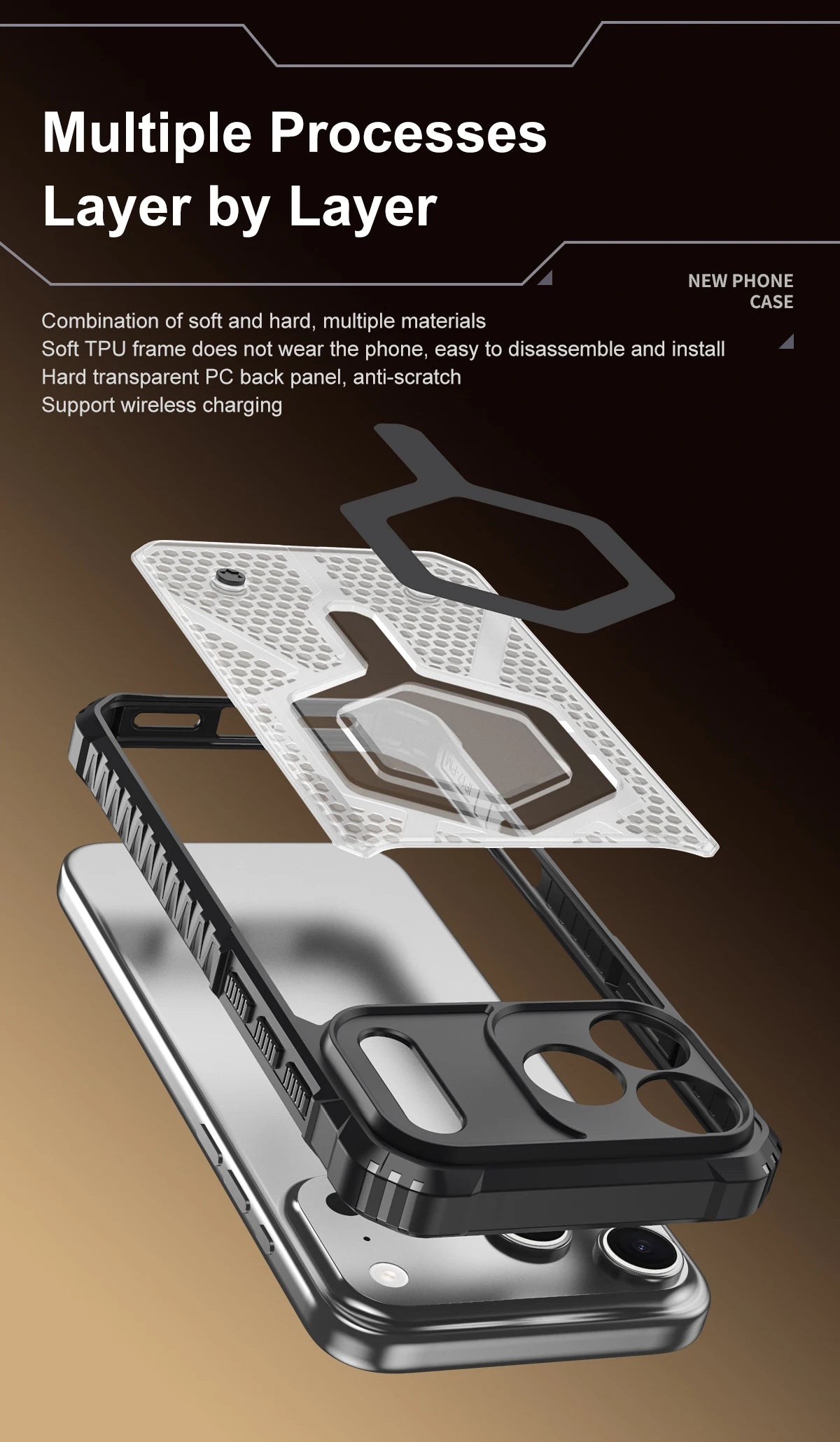 New Heavy Duty Anti-Slip Transparent Armor Magnetic Phone Case For iPhone 17 16 15 14 13Pro Max 11 Support Wireless Charge