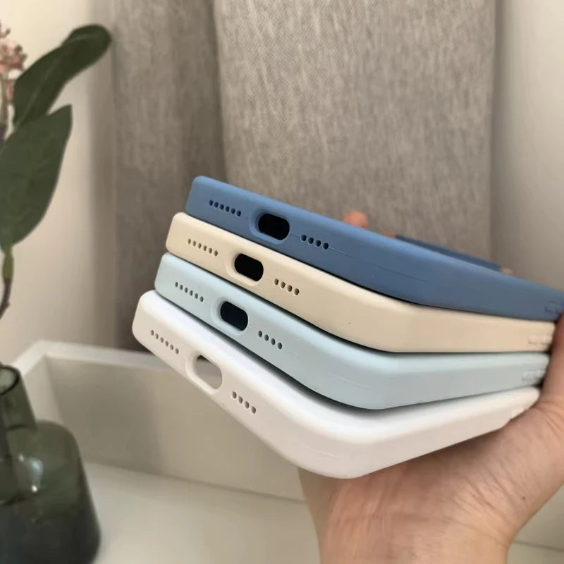 Liquid Silicone Rubber phone case for iphone 17 16 15 14 plus 13 12 11 pro max cover Luxury funda Cute Colors cases carcasa