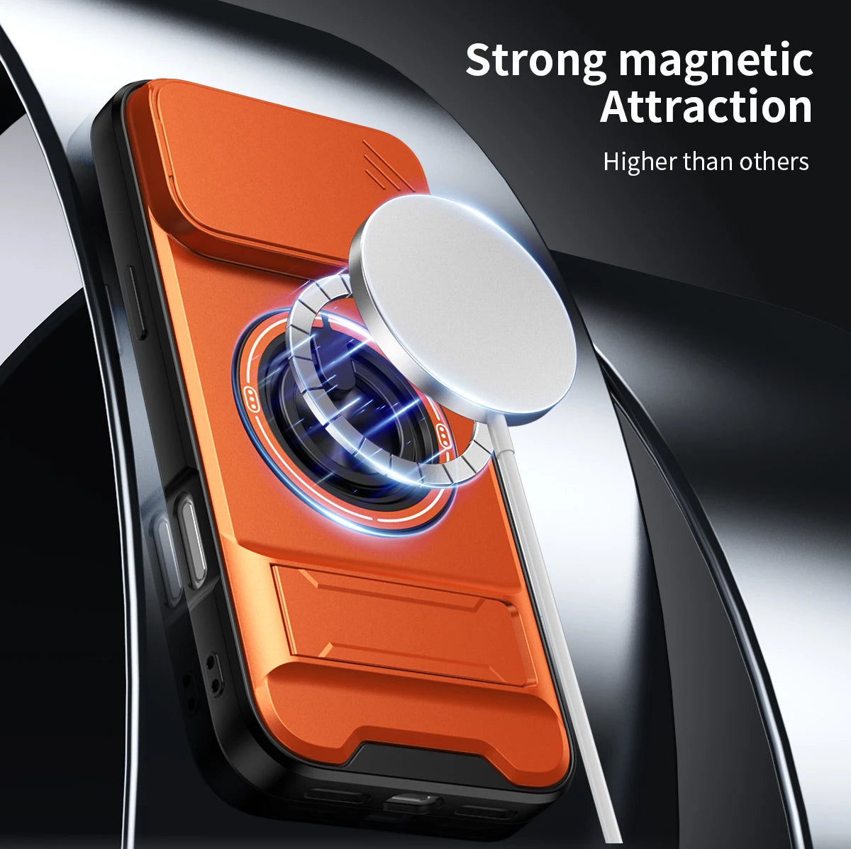 For iPhone 17 Pro Max 16 Pro Max 15 14 13 Slide Camera Case Protection Upright Kickstand Shockproof Back Magnetic Phone Covers