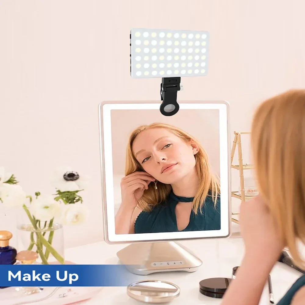 LED Mobile Phone Fill Light USB Type-C Dual Port Charging Universal Fill Lamp For Makeup Live Streaming Selfie Video Conference