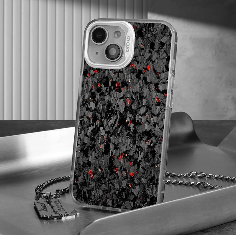For iPhone 17 Pro Max 16 15 13 12 11 14 Phone Case Forged Carbon Fiber Design Cover For iPhone 17 Air XS Max XR X XS 7 8 Plus SE