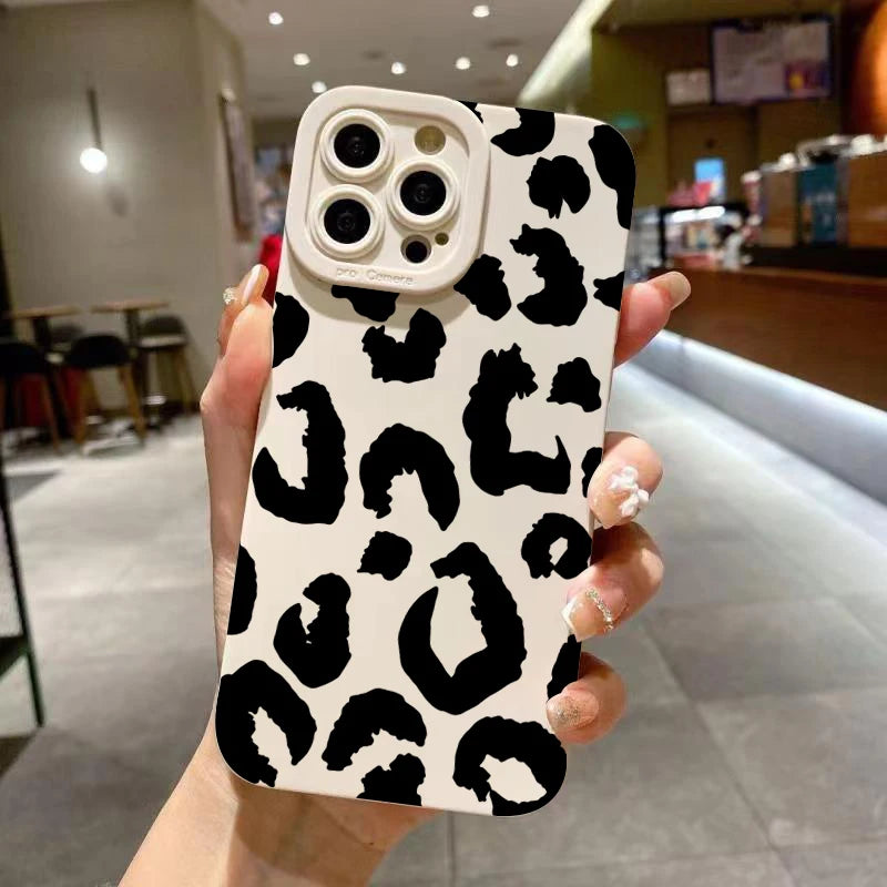 Leopard Design Camera Protective Phone Case for iPhone 16 Cases iPhone 18 17 Air 15 14 13 12 11 Pro Max 16 XR X 7 8 Plus Cover