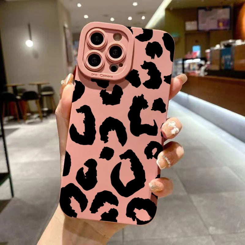 Leopard Design Camera Protective Phone Case for iPhone 16 Cases iPhone 18 17 Air 15 14 13 12 11 Pro Max 16 XR X 7 8 Plus Cover