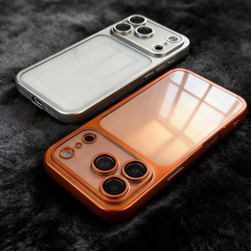 Luxury Plating Nano Matte Translucent Case For iPhone 18 17 16 Plus 15 14 13 Pro Max Air Lens Protection Matte BackPlate Cover