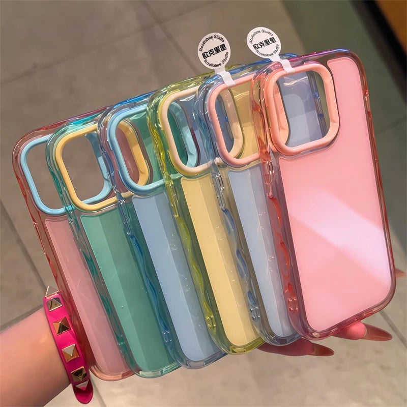 Luxury Jelly Candy Shockproof Case for iPhone 17 Air 16 15 14 Plus 13 12 11 Pro Max Soft Hit Color Bumper Armor Aesthetic Cover