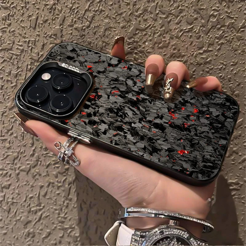 For iPhone 17 Pro Max 16 15 13 12 11 14 Phone Case Forged Carbon Fiber Design Cover For iPhone 17 Air XS Max XR X XS 7 8 Plus SE
