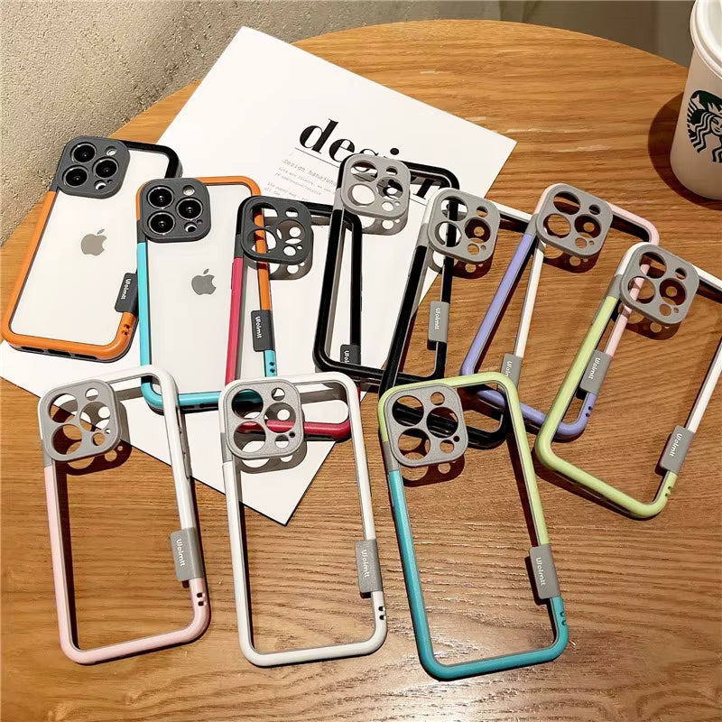 Shockproof Soft Silicone Frame Phone Case for iPhone 18 17 Pro Max 13 14 15 16 NoBack Heat Dissipation Protection Bumper Cover