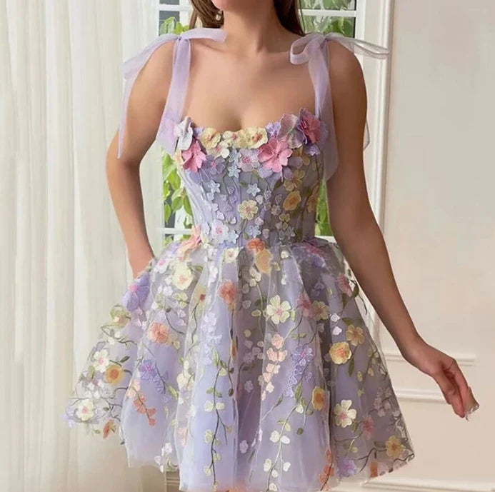 Lilac Spring Flower Fairy Dress (Short)