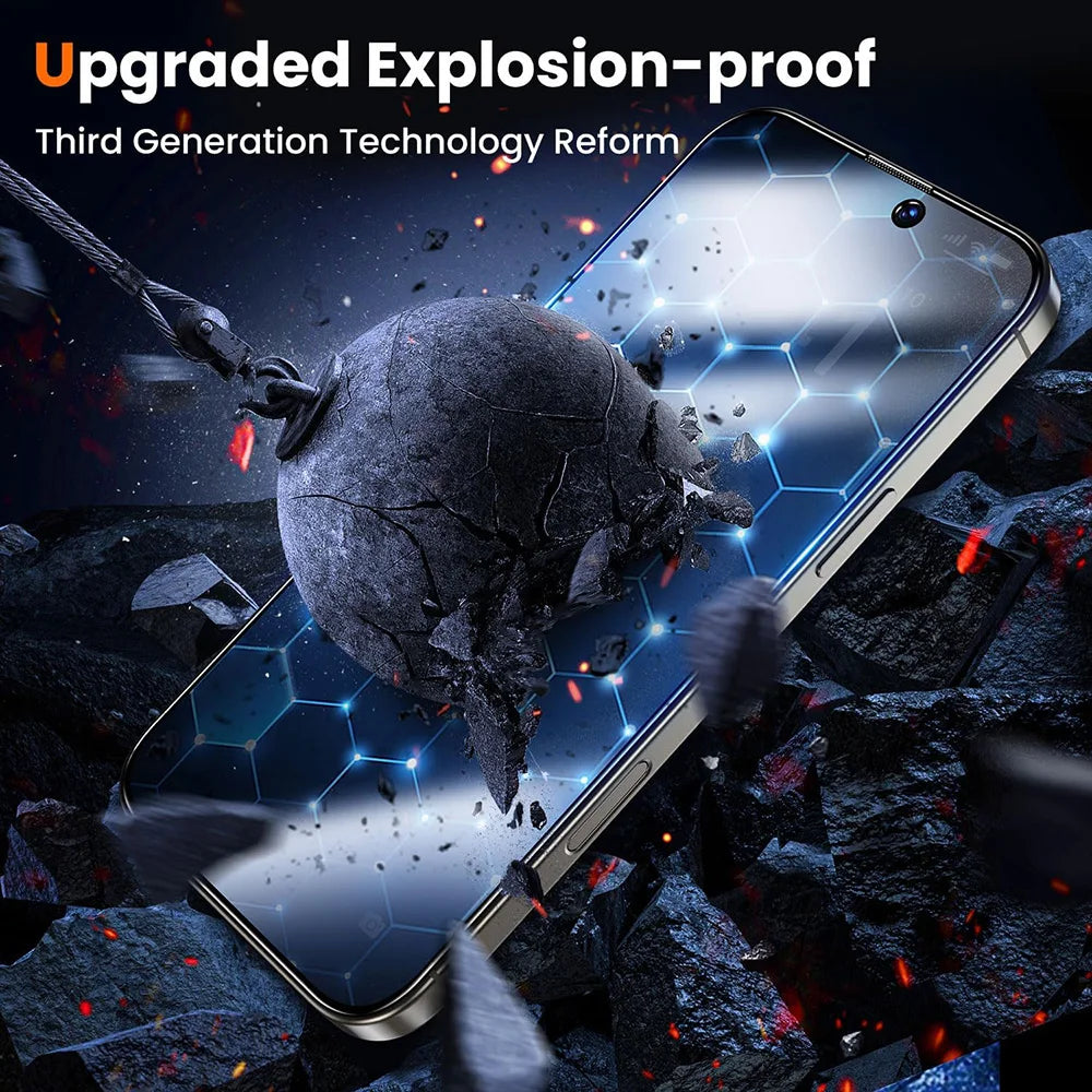 4Pcs Anti Spy Tempered Glass For iPhone 17 16 15 14 13 12 11 Pro Max XS XR Privacy Screen Protector Full Cover Case Friendly 9H