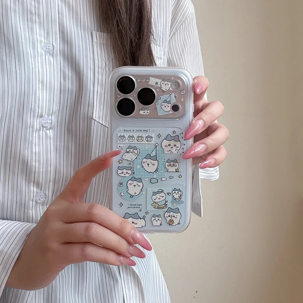 Cute Cartoon Janpan Anime Chiikawa Hachiware Usagi Phone Case For iPhone 17 16 15 14 13 Pro Max Cases Shockproof Hard Cover