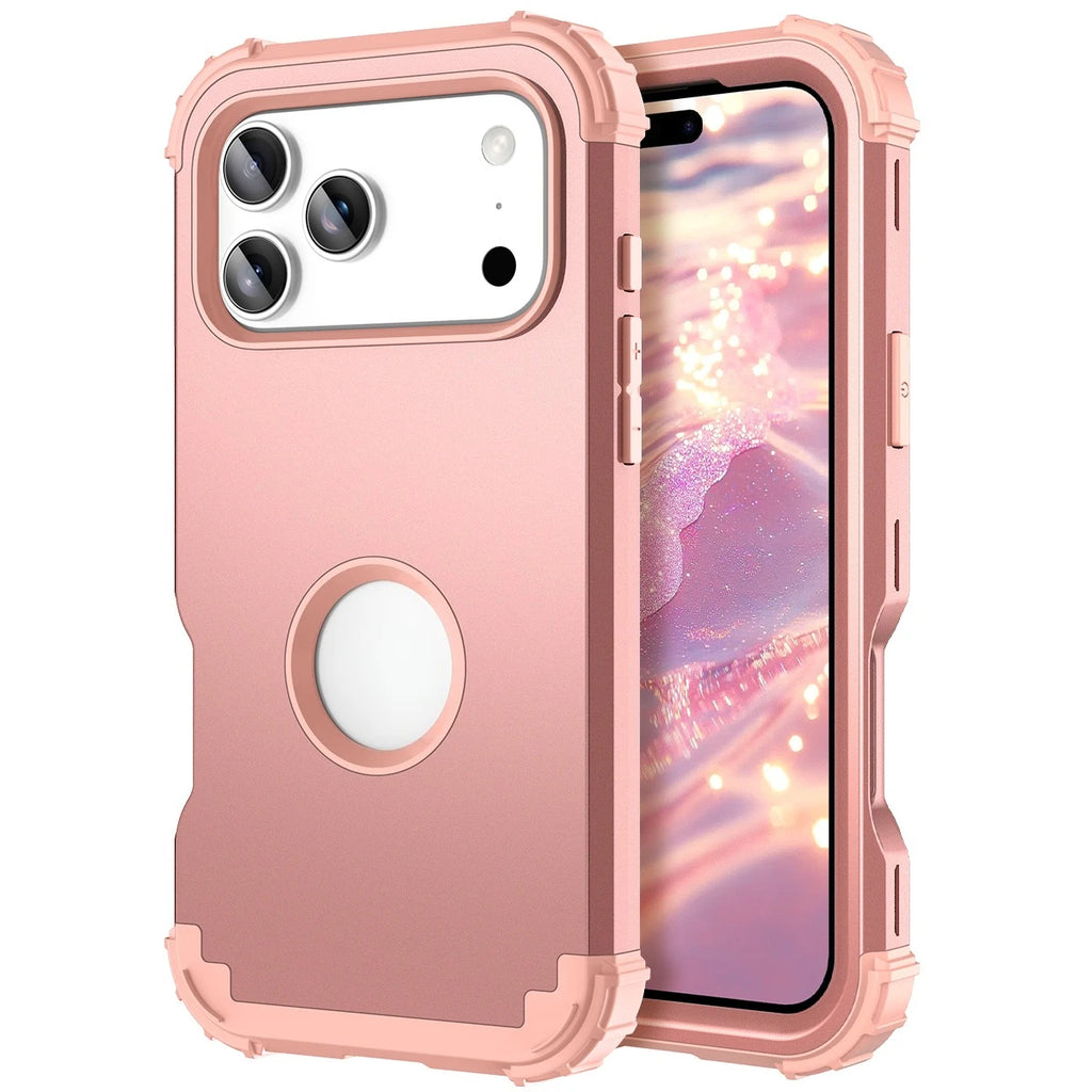 Heavy Duty Hybrid Armor Defender Phone Case For iPhone 17 16 15 14 13 Pro Max Plus Air 16E 360 Full Shockproof Protective Cover