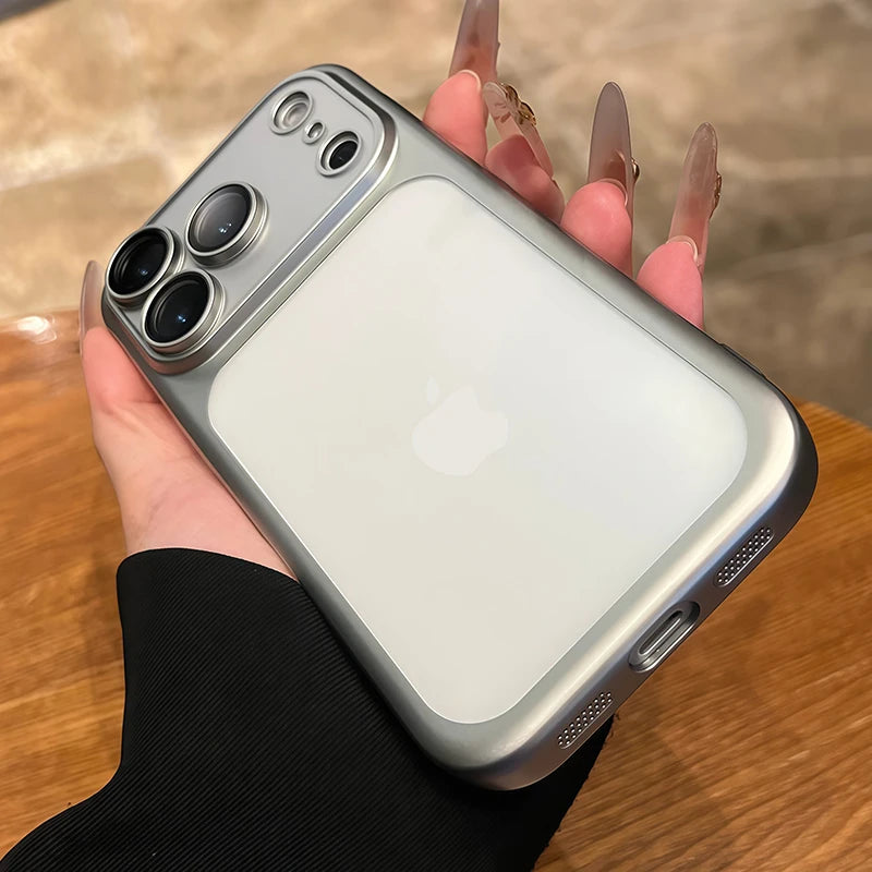 Luxury Plating Nano Matte Translucent Case For iPhone 18 17 16 Plus 15 14 13 Pro Max Air Lens Protection Matte BackPlate Cover