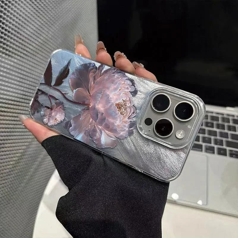Pink Peony Lotus Print Phone Case for iPhone 18 Pro 17 16 Plus 15 14 13 12 11 13 Pro Max Air 7 8 Plus 16e X XR XS SE 2022 Cover